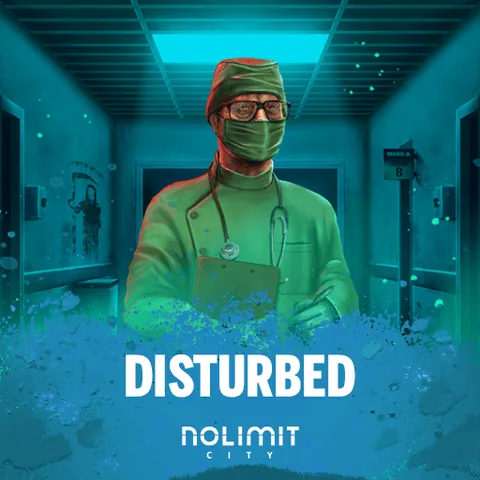 Disturbed için özgün tanıtım görseli: slot oyunu düzenini soyut geometrik desenle gösterir.