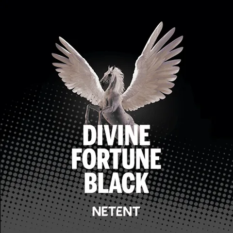 Divine Fortune Black için özgün tanıtım görseli: slot oyunu düzenini soyut geometrik desenle gösterir.