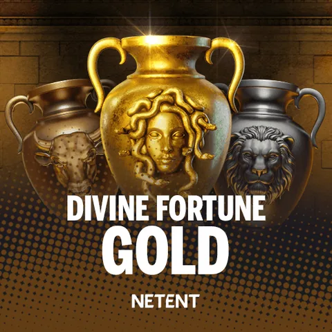 Divine Fortune Gold için özgün tanıtım görseli: slot oyunu düzenini soyut geometrik desenle gösterir.