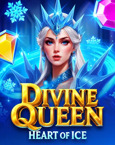 Divine Queen Heart Of Ice için özgün tanıtım görseli: slot oyunu düzenini soyut geometrik desenle gösterir.