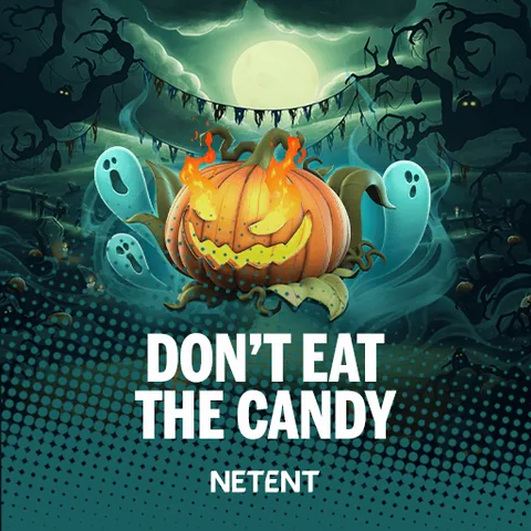 Don't Eat the Candy için özgün tanıtım görseli: slot oyunu düzenini soyut geometrik desenle gösterir.