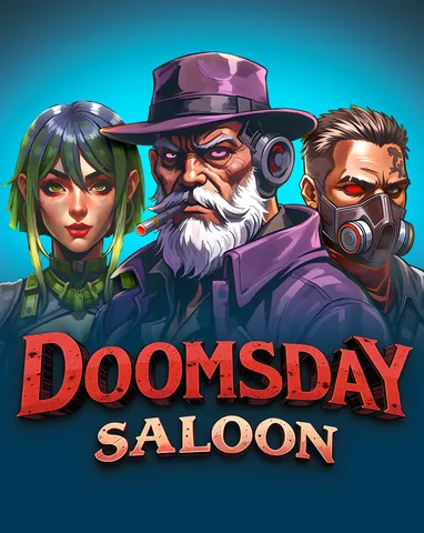 Doomsday Saloon için özgün tanıtım görseli: slot oyunu düzenini soyut geometrik desenle gösterir.