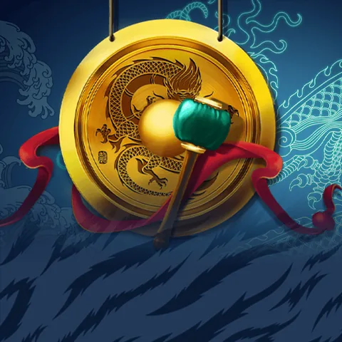 Dragon King: Legend Of The Seas için özgün tanıtım görseli: slot oyunu düzenini soyut geometrik desenle gösterir.