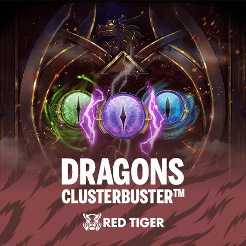 Dragons Clusterbuster için özgün tanıtım görseli: slot oyunu düzenini soyut geometrik desenle gösterir.