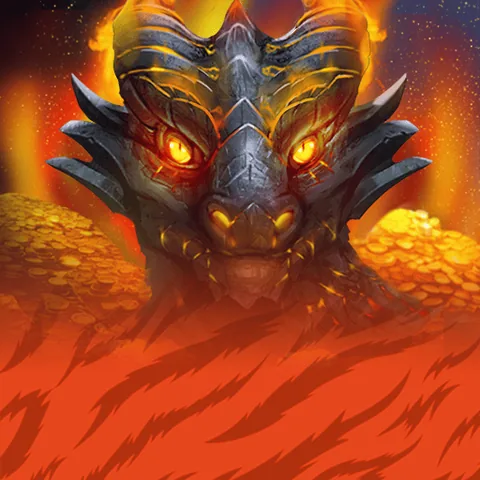 Dragon's Fire: INFINIREELS için özgün tanıtım görseli: slot oyunu düzenini soyut geometrik desenle gösterir.