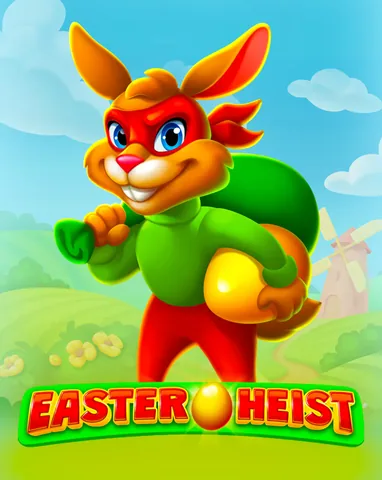 Easter Heist için özgün tanıtım görseli: slot oyunu düzenini soyut geometrik desenle gösterir.