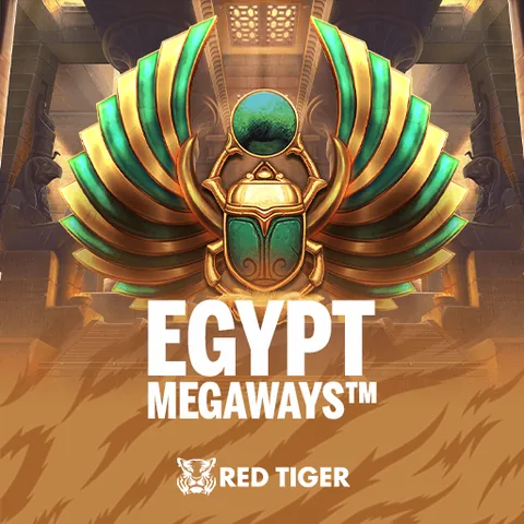 Egypt Megaways için özgün tanıtım görseli: slot oyunu düzenini soyut geometrik desenle gösterir.