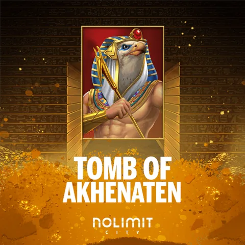 Tomb Of Akhenaten için özgün tanıtım görseli: slot oyunu düzenini soyut geometrik desenle gösterir.