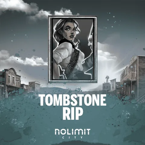 Tombstone Rip için özgün tanıtım görseli: slot oyunu düzenini soyut geometrik desenle gösterir.