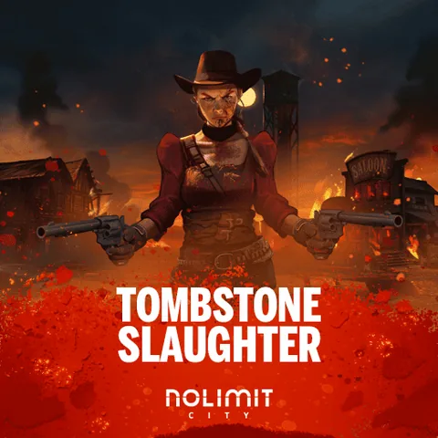 Tombstone Slaughter için özgün tanıtım görseli: slot oyunu düzenini soyut geometrik desenle gösterir.