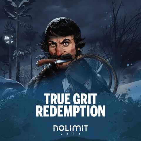 True Grit Redemption için özgün tanıtım görseli: slot oyunu düzenini soyut geometrik desenle gösterir.