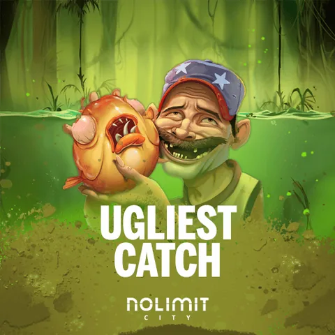 Ugliest Catch için özgün tanıtım görseli: slot oyunu düzenini soyut geometrik desenle gösterir.